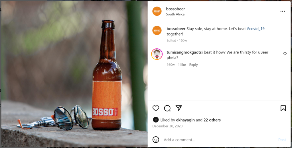 Bosso Black owned South African beer listed on BrownPages